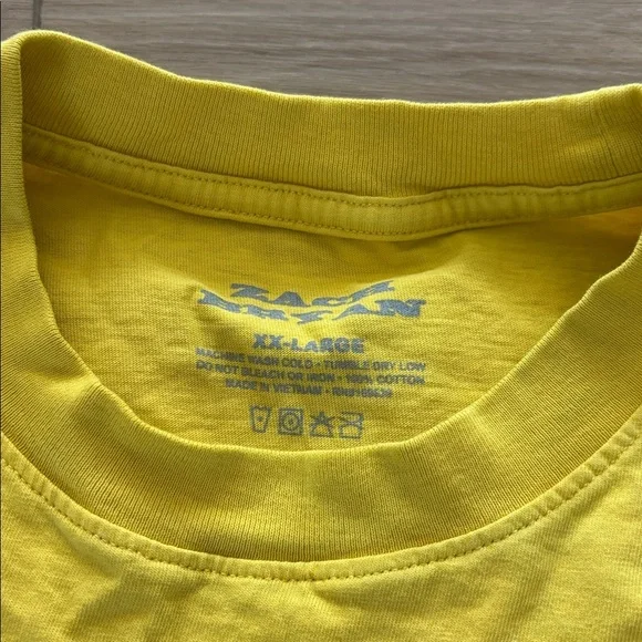 Zach Bryan "ZB Go Blue" T-shirt in yellow, sold as exclusive merchandise XXLARGE - Picture 2 of 4